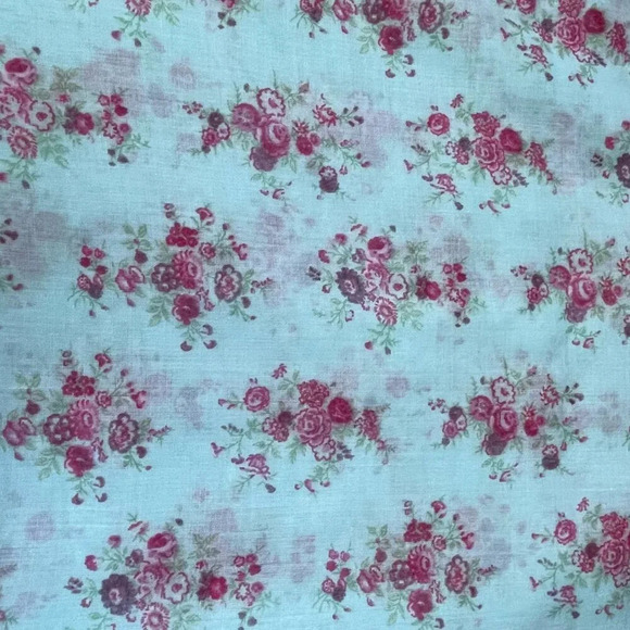 Uniqlo Green Gate Limited Edition Blue & Pink Floral Cottagecore Rectangle Scarf - Picture 6 of 11